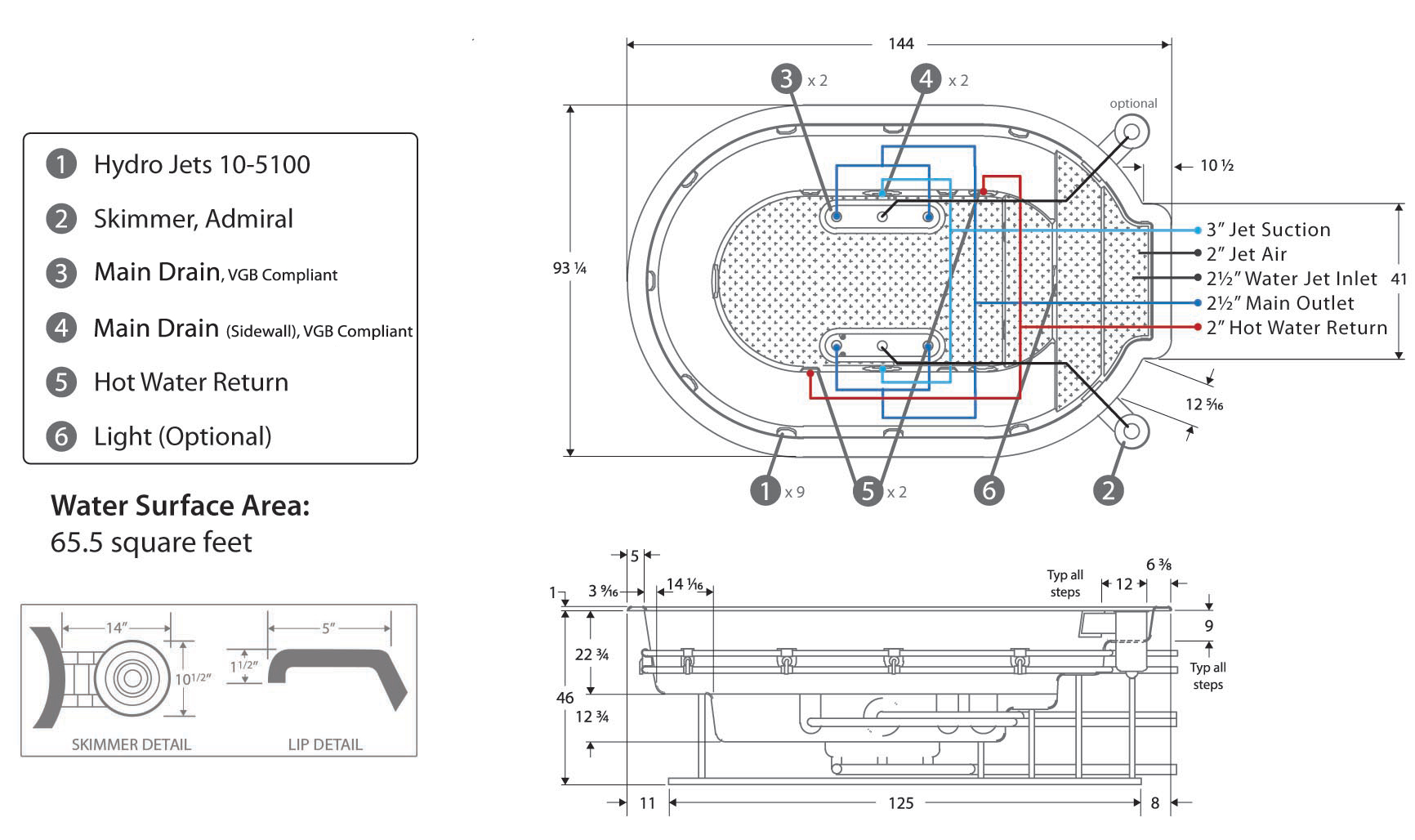 Model C812 Commercial Hot Tubs